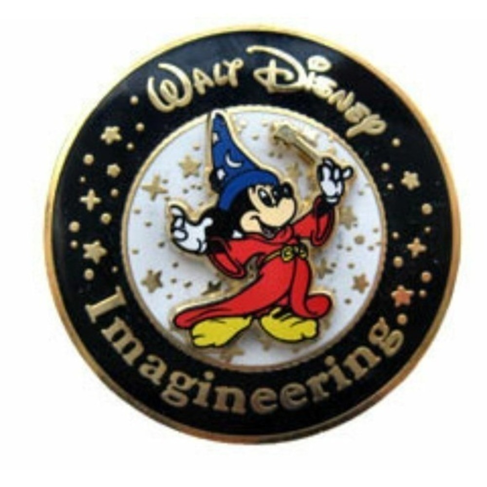 Walt Disney Imagineering WDI Sorcerer Mickey Mouse Fantasia Enamel Pin Gold Tone